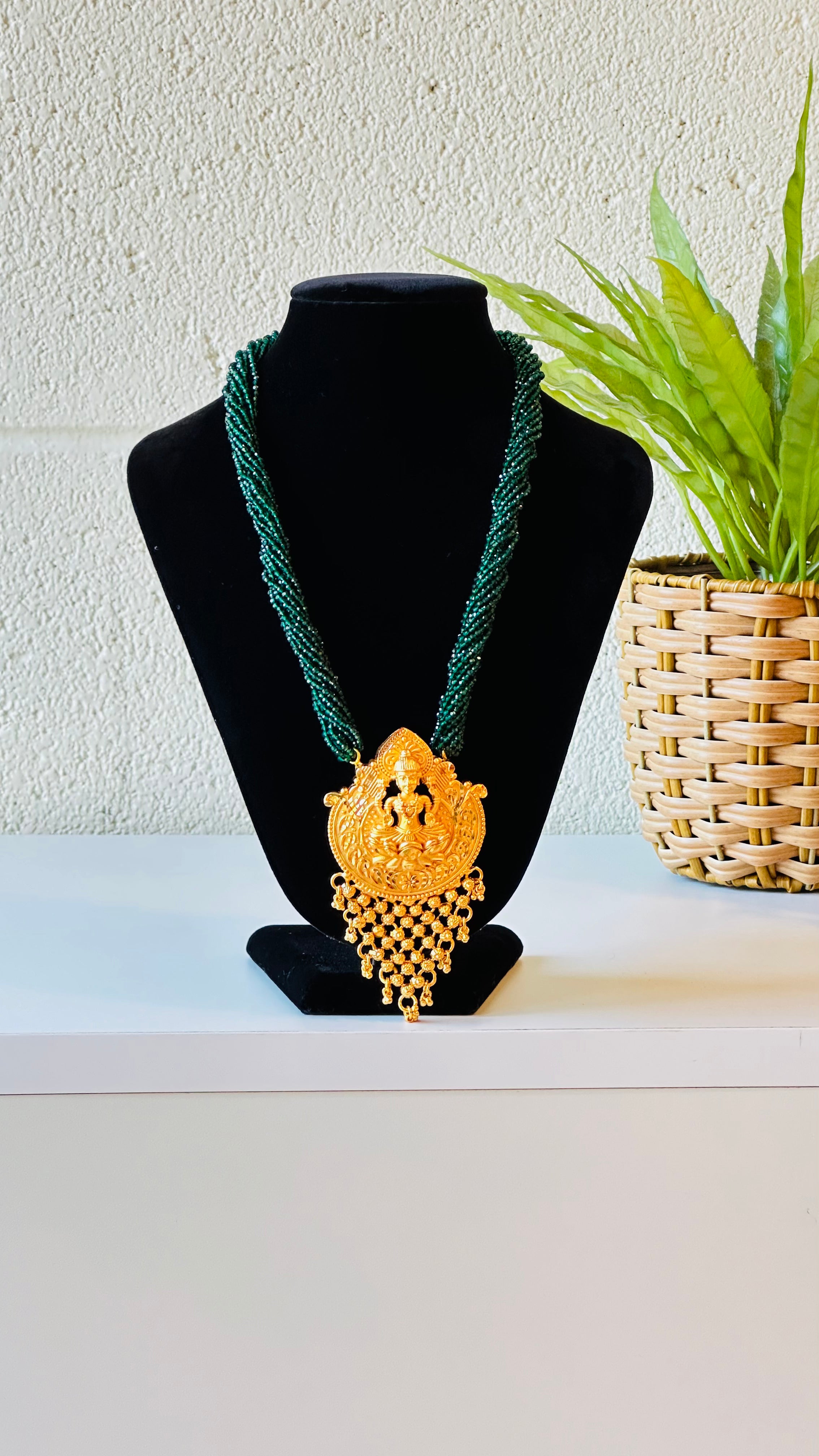 Gold Plated Hydro Crystal Temple Jewellery Tilhari Lotus