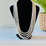 White Pearl Necklace Chandra Haar Orchid - House of Nepal