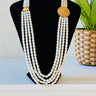 White Pearl Gold Plated Necklace Chandra Haar Calla - House of Nepal