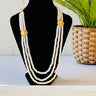White Pearl Gold Plated Necklace Chandra Haar Cassia - House of Nepal