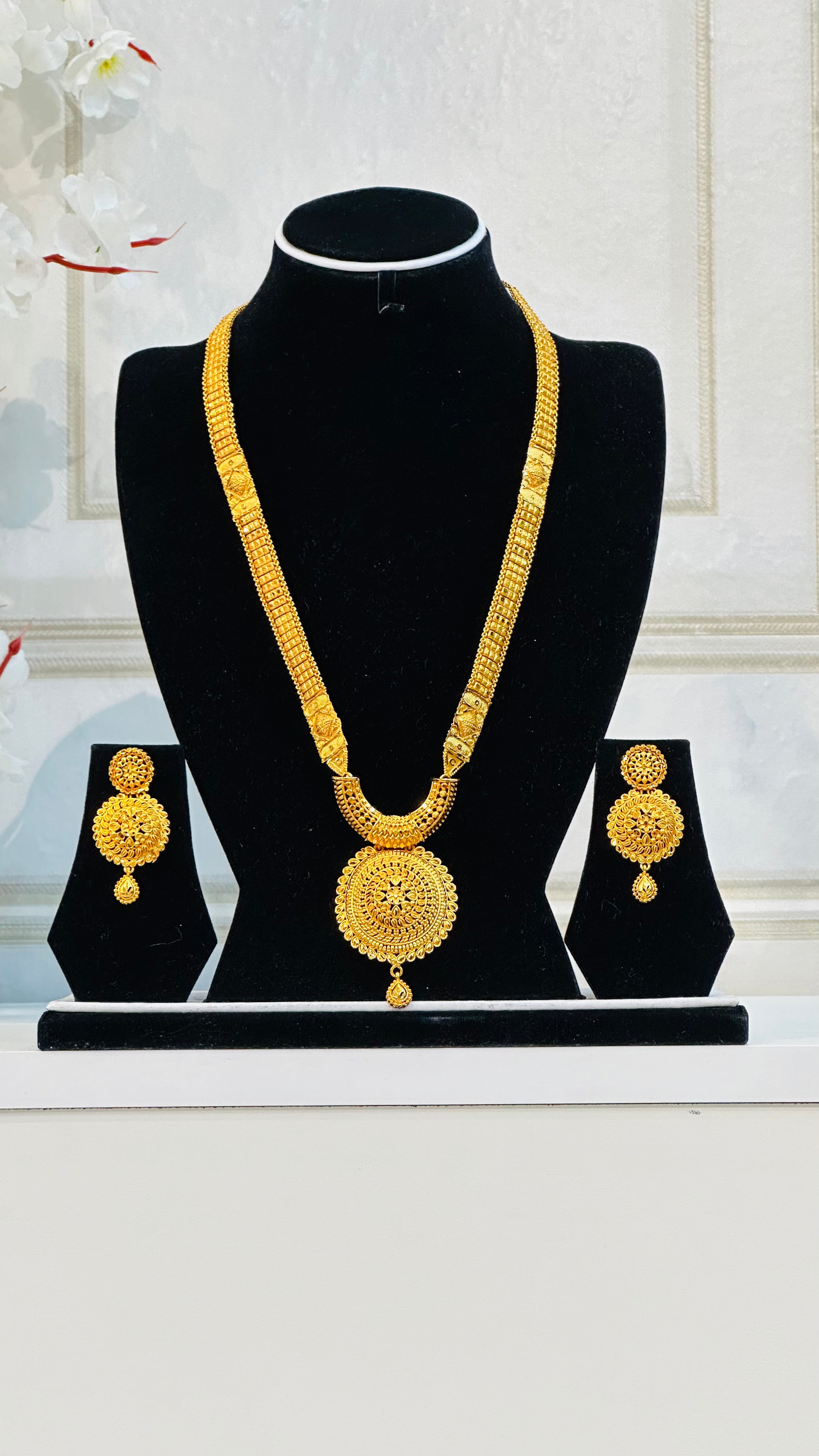 Gold Imitation Rani Haar With Earrings Cassia