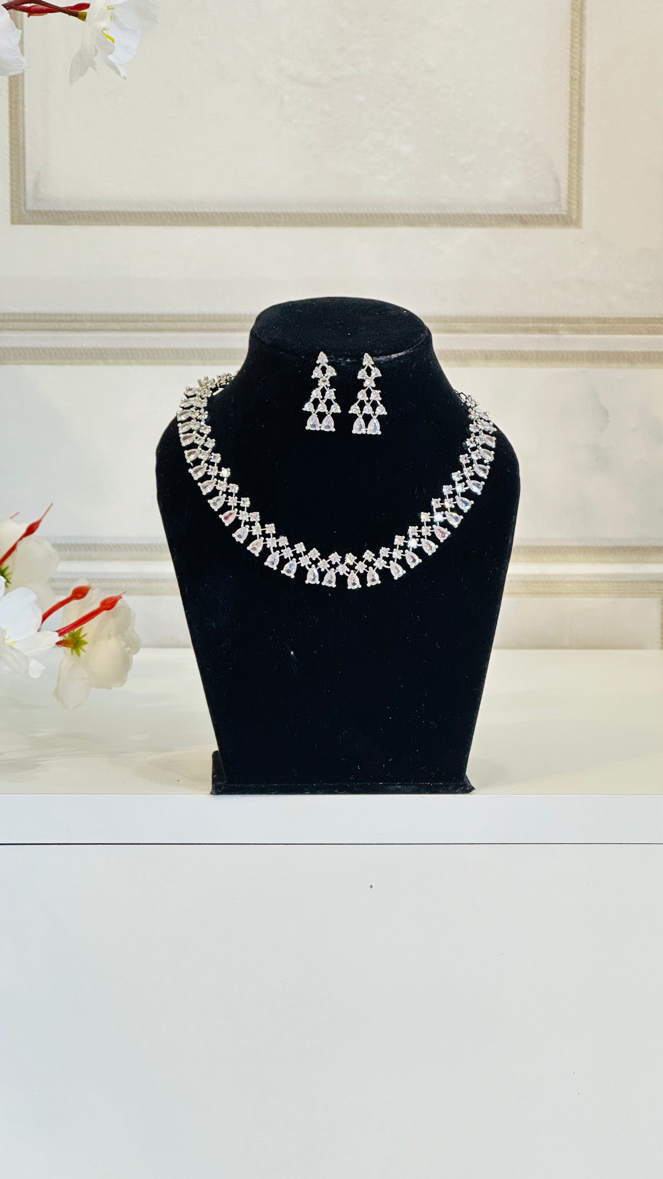 American Diamond Necklace With Earrings Sirius