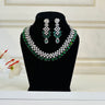 Emerald American Diamond Necklace With Earrings Radiant - House of Nepal