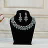 Aqua American Diamond Necklace With Earrings SparkStone - House of Nepal