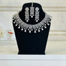 White American Diamond Necklace With Earrings and Bindi Spica - House of Nepal