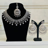 White American Diamond Necklace With Earrings and Bindi VivaStone - House of Nepal