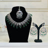 Emerald American Diamond Necklace With Earrings and Bindi VivaStone - House of Nepal