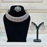 Pink American Diamond Necklace With Earrings and Bindi Gacrux - House of Nepal