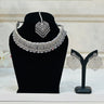 White American Diamond Necklace With Earrings and Bindi Gacrux - House of Nepal