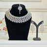 Aqua American Diamond Necklace With Earrings and Bindi Gacrux - House of Nepal
