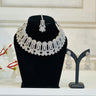 White American Diamond Necklace With Earrings and Bindi Altair - House of Nepal