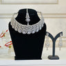 White American Diamond Necklace With Earrings and Bindi Alphard - House of Nepal