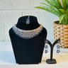 Sapphire American Diamond Necklace With Earrings and Bindi Pollux - House of Nepal
