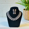 Sapphire American Diamond Necklace With Earrings Calla - House of Nepal