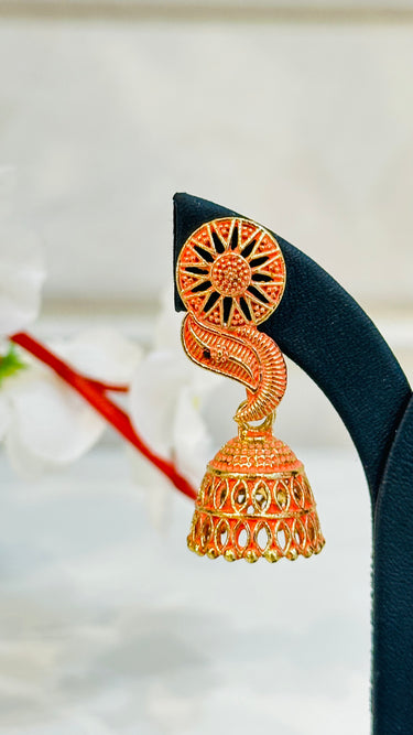 Peach Mini Jhumka Orchid - House of Nepal