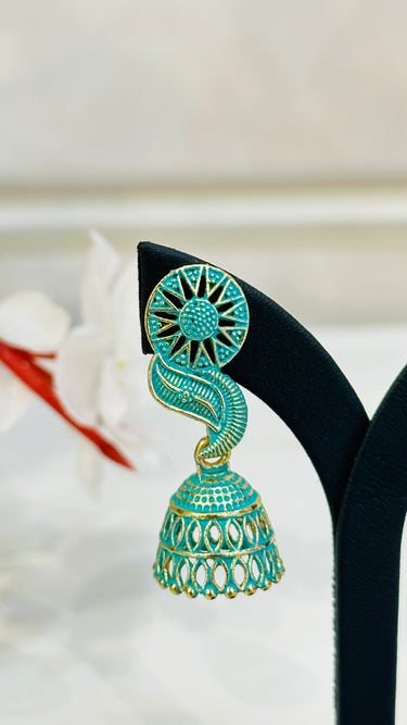 Aqua Mini Jhumka Orchid - House of Nepal