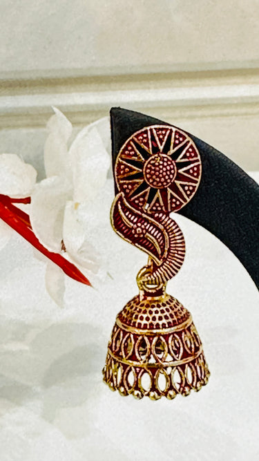 Maroon Mini Jhumka Orchid - House of Nepal