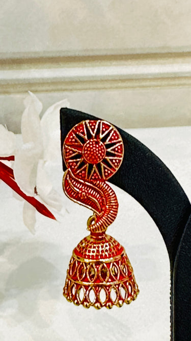 Red Mini Jhumka Orchid - House of Nepal