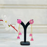 Pink Long Chain Tassel Jhumka Amaryllis - House of Nepal