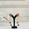 Red Long Chain Tassel Jhumka Amaryllis - House of Nepal