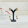 Black Golden Long Chain Tassel Jhumka Amaryllis - House of Nepal