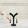 Black Circular Hoop Jhumka With Beads Camellia - House of Nepal
