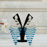 Blue Jhumka With Long Beads Flora - House of Nepal