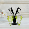 Lime Green Jhumka With Long Beads Flora - House of Nepal