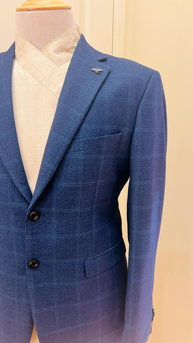 Mens Blue Check Blazer