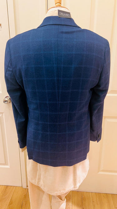 Mens Blue Check Blazer