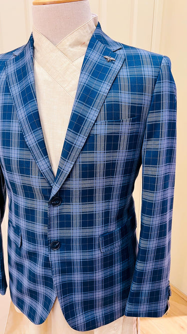 MENS BLAZER NAVY CHECK
