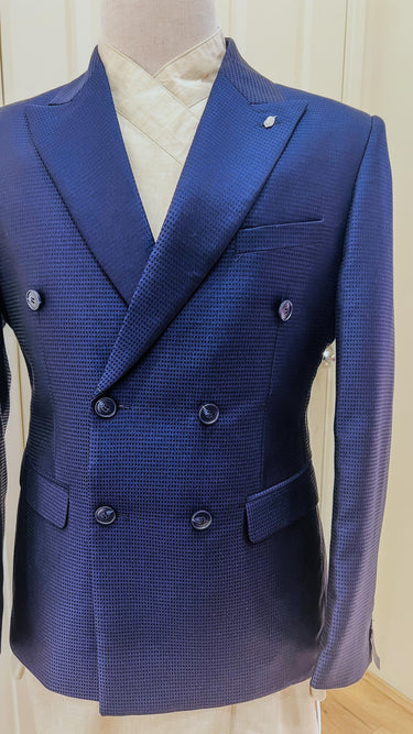 Mens Double Breasted Suit In Navy