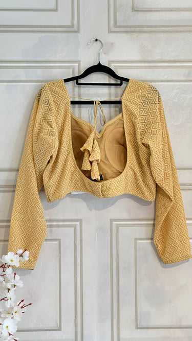 Full Sleeve Threadwork Golden Boutique Blouse