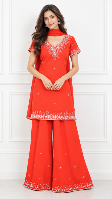 Hand Embroidered Georgette 90s Kurta Naina
