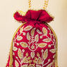 Red Bead Embroidered Hand Bag Vina - House of Nepal