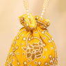 Yellow Bead Embroidered Hand Bag Jia - House of Nepal