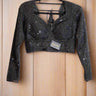 Black Chikankari Full Sleeve Blouse - House of Nepal