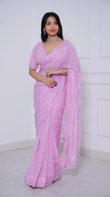 Soft Organza Hand Work Saree Set