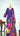 Shiny Women's Kurta Set with Floral Shawl in Purple