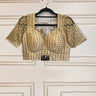 Half Sleeve Designer Blouse Golden Perfection - House of Nepal