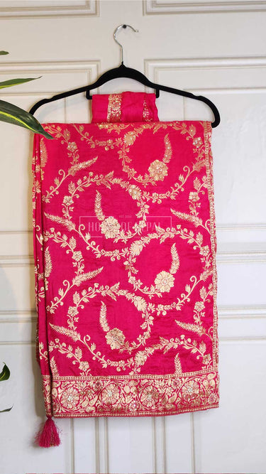 Hand Embroidered Banarasi Saree / Behuli - House of Nepal